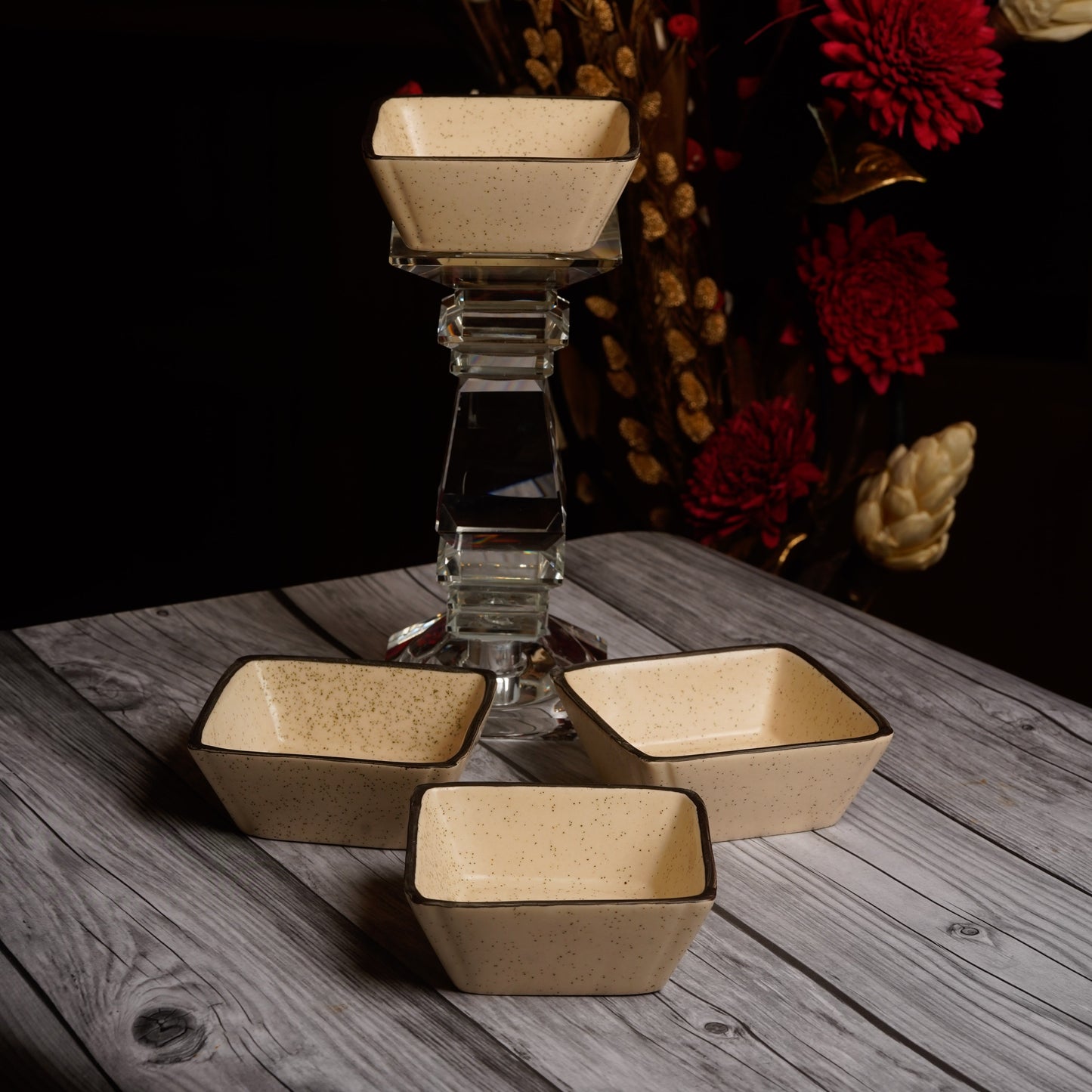 Caffeine Ceramic Handmade White-Matte Katori Bowl- Set of 4 - Caffeine Premium Stoneware