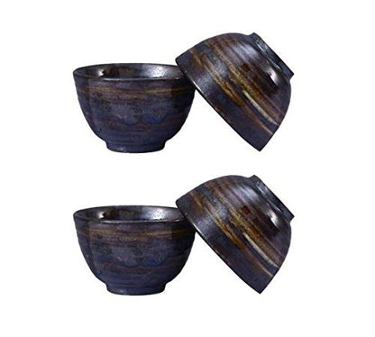 Caffeine Ceramic Handmade Wooden Brown Dessert Bowl (Set of 4) - Caffeine Premium Stoneware