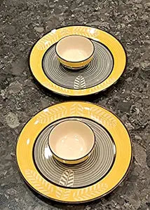 Yellow_Leaf_Dinner_Set_4 - Caffeine Premium Ceramic