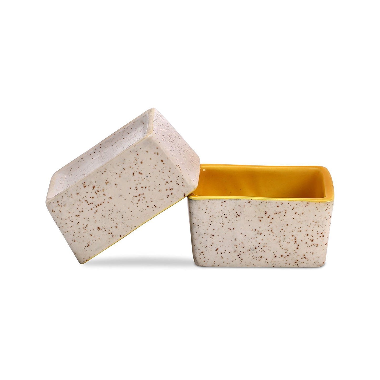 Caffeine Ceramic Handmade Cream and Yellow Matte Dip & Sauce (Set of 2, 40 ml) - Caffeine Premium Stoneware
