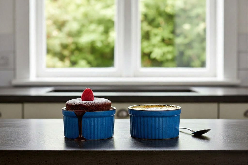 Caffeine Ceramic Handmade Brown & Blue ramekins Bowl (set of 2, 150 ml)