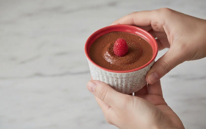 Caffeine Ceramic Handmade White and Red Ramekins Bowl (Set of 6)