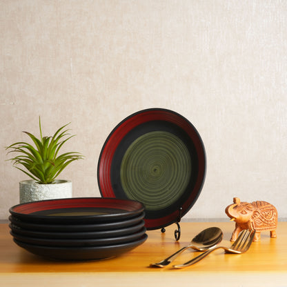 black_and_green_illusion_dinner_plate - Caffeine Premium Ceramic