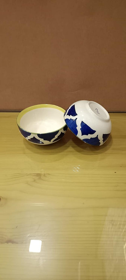 Caffeine Ceramic Handmade Blue Umrao Combo Dinner Set (10 pcs.)