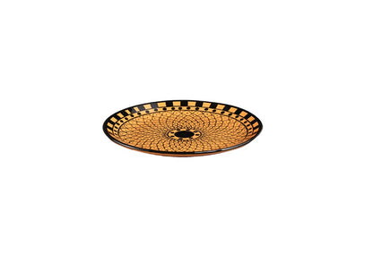 Caffeine Ceramic Handmade Stoneware Orange Flora Pattern quarter plate 7”(Set of 2 Dishwasher & Microwave Safe ) - Caffeine Premium Stoneware