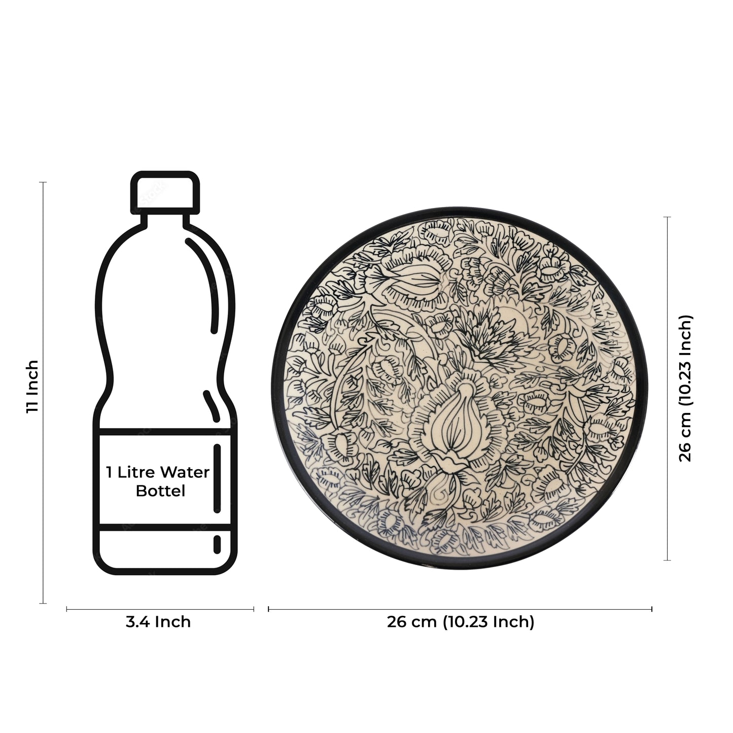 ceramic_black_peru_plate_dinner - Caffeine Premium Ceramic
