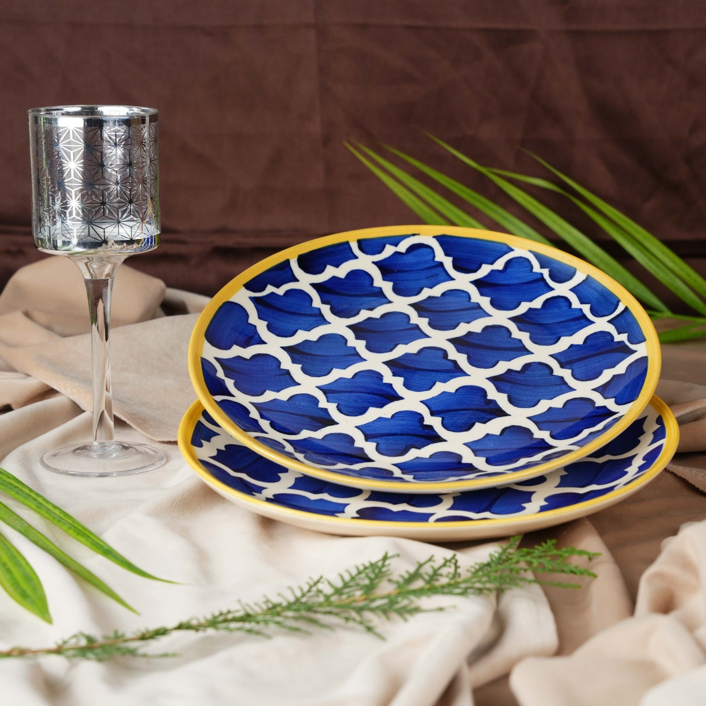 ceramic_blue_ummrao_dinner_plate - Caffeine Premium Ceramic