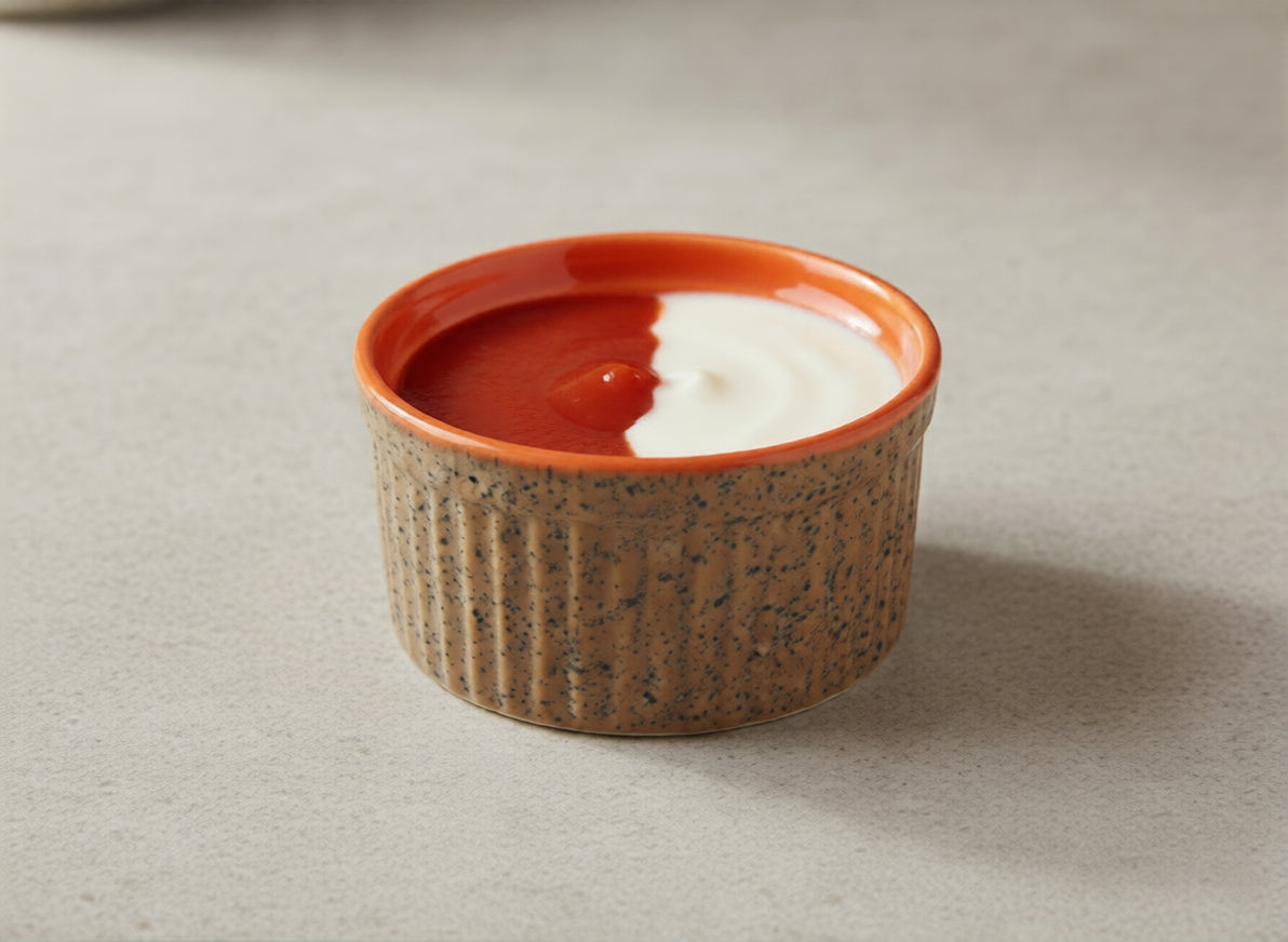 ceramic orange ramekins  