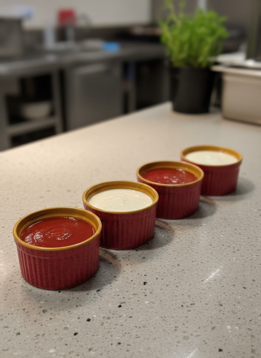 ceramic red ramekins