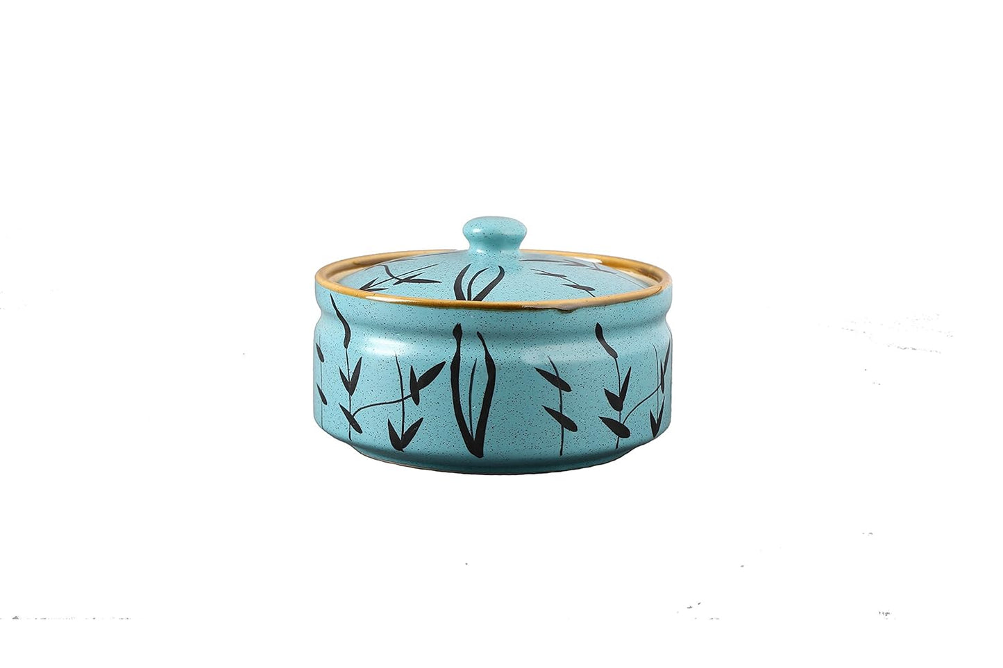 Caffeine Ceramic Handmade Golden Turquoise Dinner Set 19 pcs.