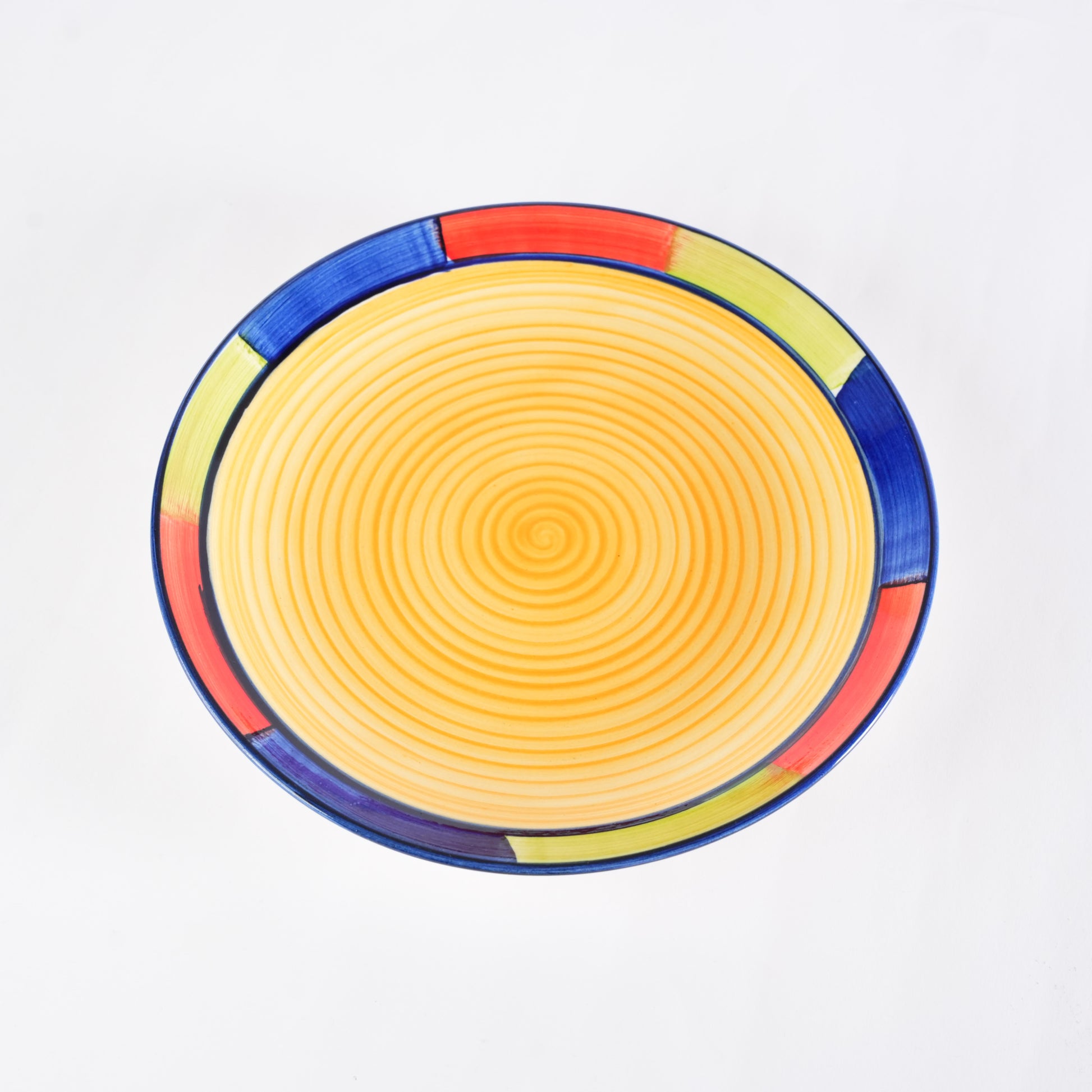 Caffeine Ceramic Handmade Stoneware Yellow Dinner Plates set of 4 - Caffeine Premium Stoneware