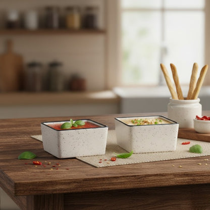 dip & sauce set of 2 white