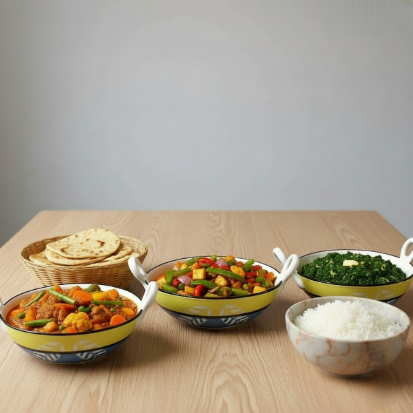 Caffeine Ceramic Handmade Stoneware Yellow & Grey Leaf Print Serving kadhai (Set of 3 Microwave & Dishwasher Safe)