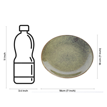 Caffeine Ceramic Handmade Stoneware Multicolor Quarter plate (Set of 4 Dishwasher & Microwave Safe ) 7 Inch - Caffeine Premium Stoneware