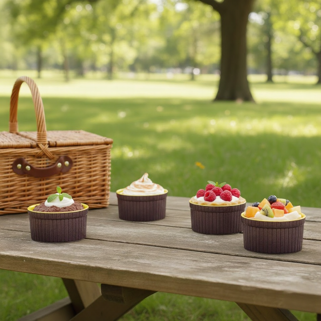 Caffeine Ceramic Handmade Purple and Yellow Ramekins Bowl- (Set of 4)