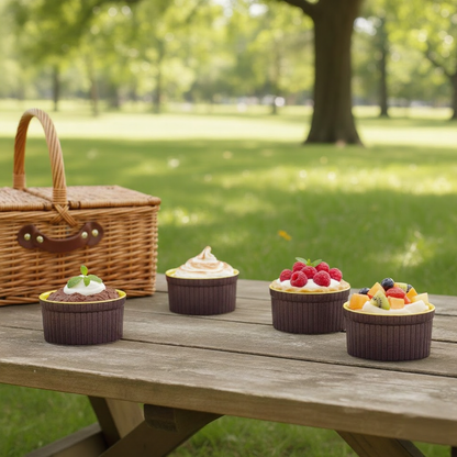 Caffeine Ceramic Handmade Purple and Yellow Ramekins Bowl- (Set of 4)