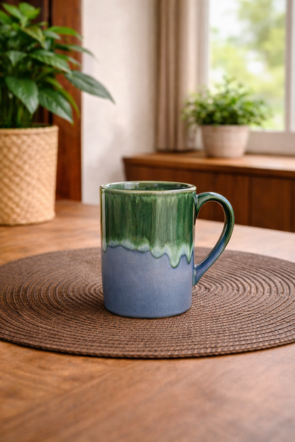 Modern Coal mint ceramic tea & coffee mugs | Best for gifting|Handmade ceramic Mugs|