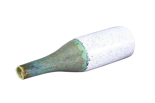 Ceramic green and white vase 