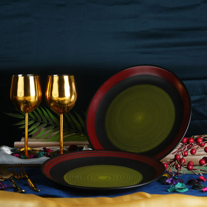 green_chandrakari_dinner_plate1 - Caffeine Premium Ceramic