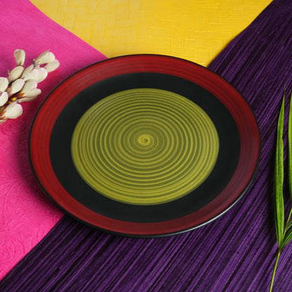 green_chandrakari_dinner_plateset_of2 - Caffeine Premium Ceramic