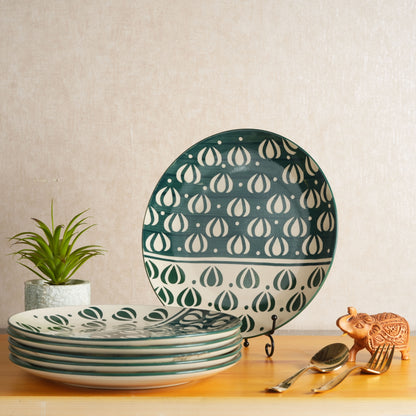 green_mughal_dinner_plate - Caffeine Premium Ceramic