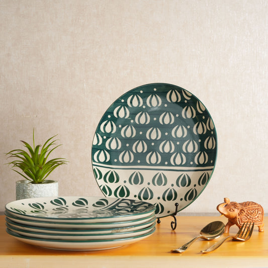 green_mughal_dinner_plate - Caffeine Premium Ceramic