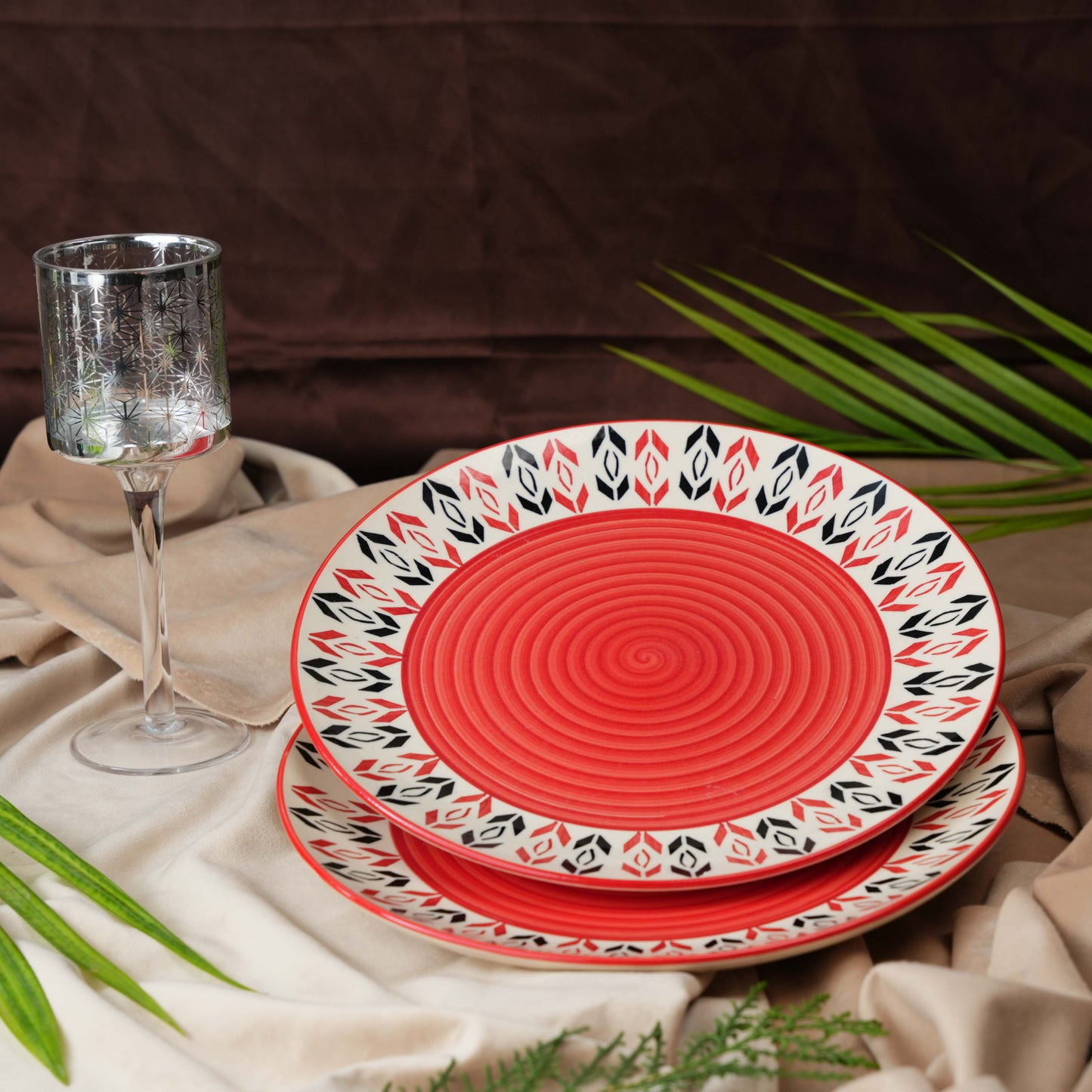 handmade_arrow_pattern_dinner_plate - Caffeine Premium Ceramic