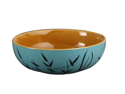 Caffeine Ceramic Handmade Golden Turquoise Dinner Set 19 pcs.