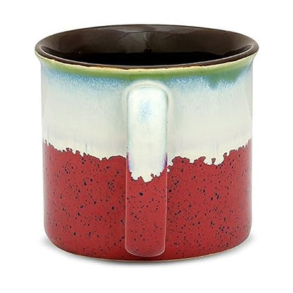 Caffeine Ceramic Stoneware Handmade White & Coral Peach Maggie Mug (Set of 2) - Caffeine Premium Stoneware