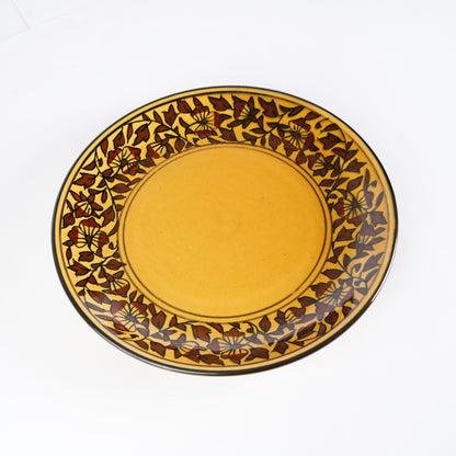 Caffeine Ceramic Handmade Stoneware Brown Sehra Dinner Plate 10 inch Set of 2 - Caffeine Premium Stoneware