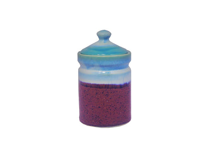 Caffeine Ceramic Stoneware Handmade Multi Colour Maroon And Purple Studio Barni/Pickle Jar (Set of 3) - Caffeine Premium Stoneware