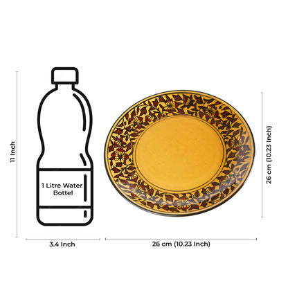 Caffeine Ceramic Handmade Stoneware Brown Sehra Dinner Plate 10 inch Set of 2 - Caffeine Premium Stoneware