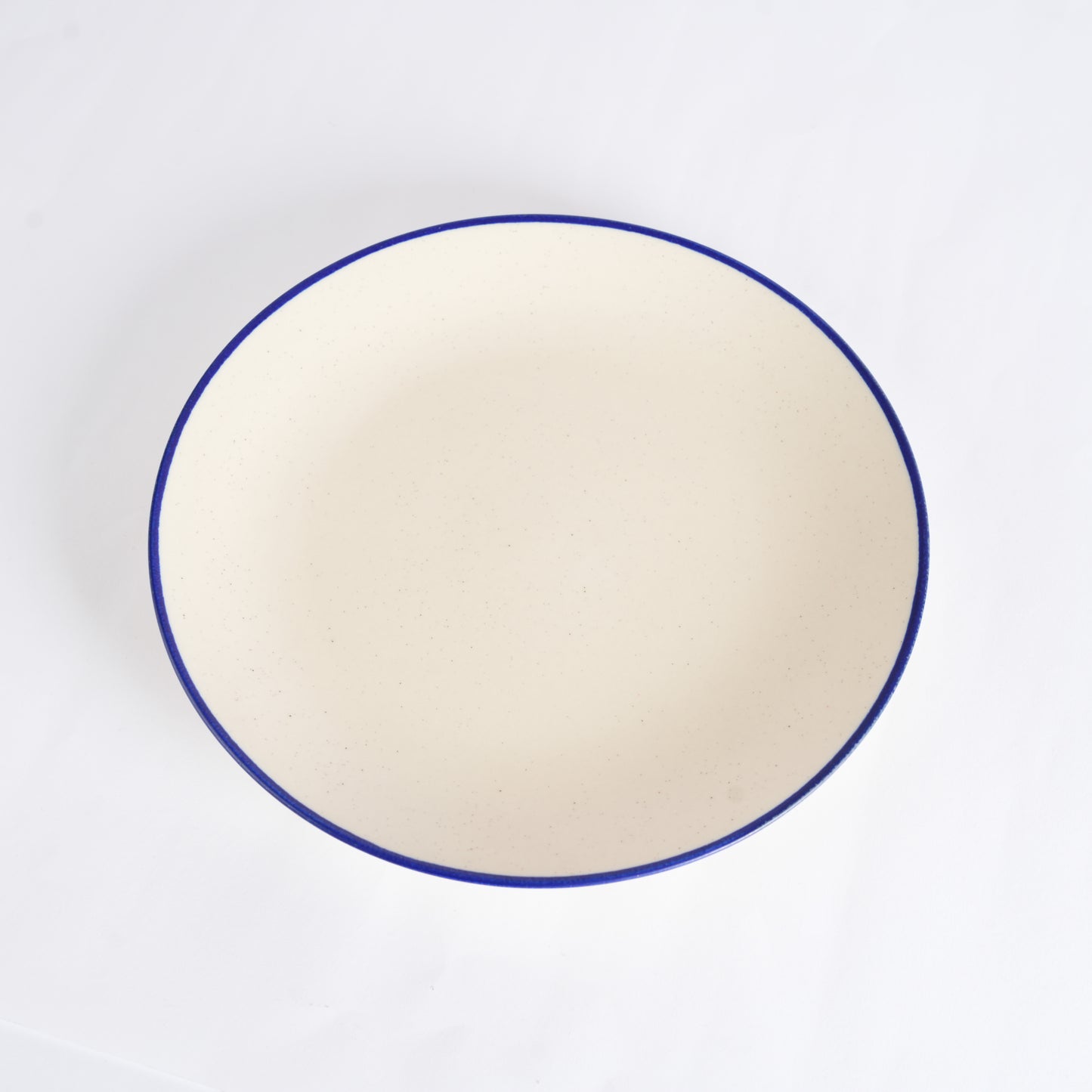 Caffeine Ceramic Handmade Stoneware White Matte blue patti quarter plate 7”(Set of 2) - Caffeine Premium Stoneware