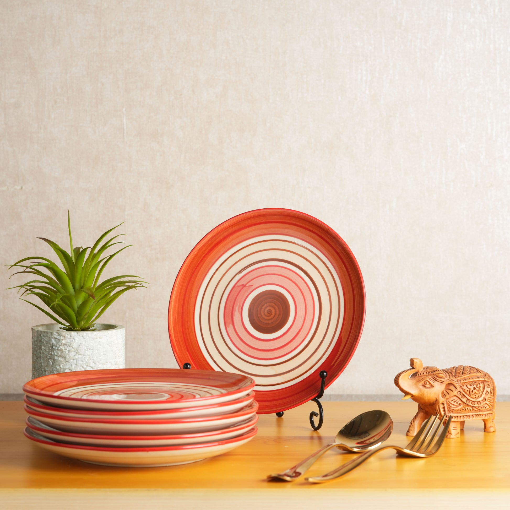 orange_beige_dinner_plate - Caffeine Premium Ceramic