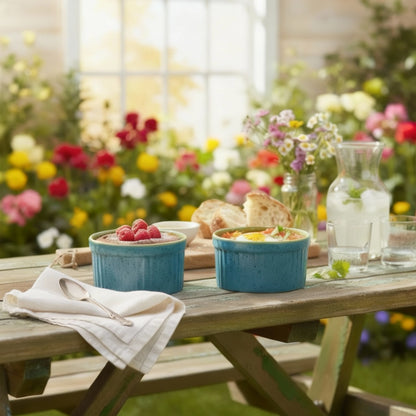 Caffeine Ceramic Handmade Blue & Green Ramekins bowl (Set of 2)