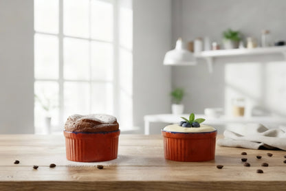 Caffeine Ceramic Handmade Orange & Blue Ramekins Bowl (Set of 2)