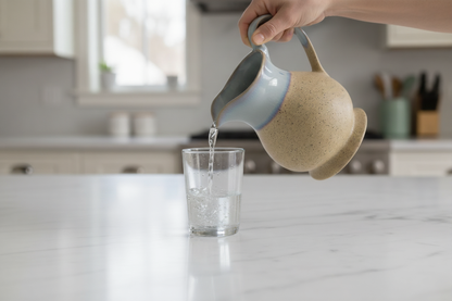 Caffeine Ceramic Handmade Handmade Multi Glossy Water Jug (Set of 1, 1400 ml)