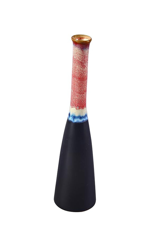 Red and black straight vase 