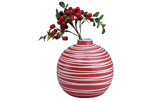 Red and white matki vase 