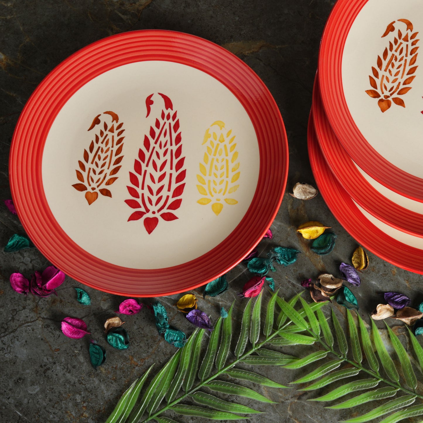 red_boota_ceramic_dinner_plate1 - Caffeine Premium Ceramic