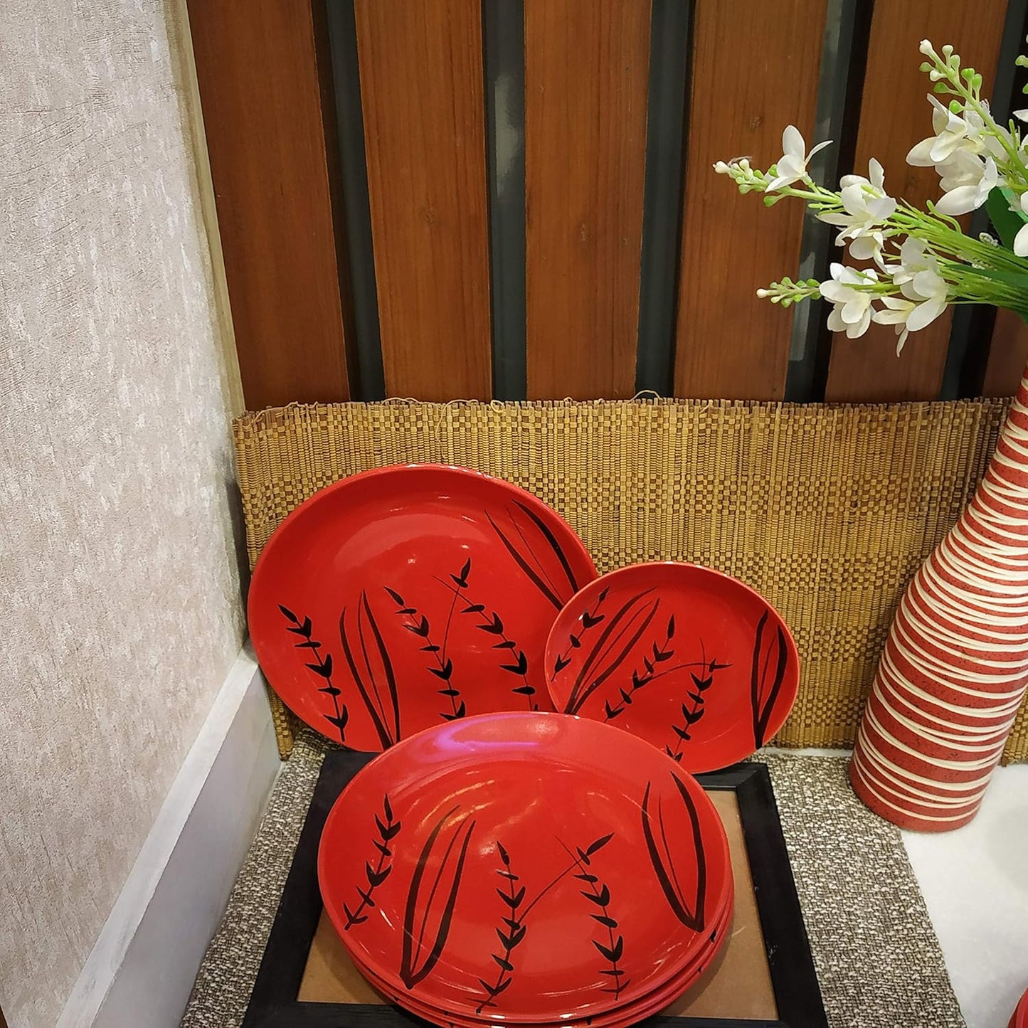 red_color_ceramic_dining_setv - Caffeine Premium Ceramic