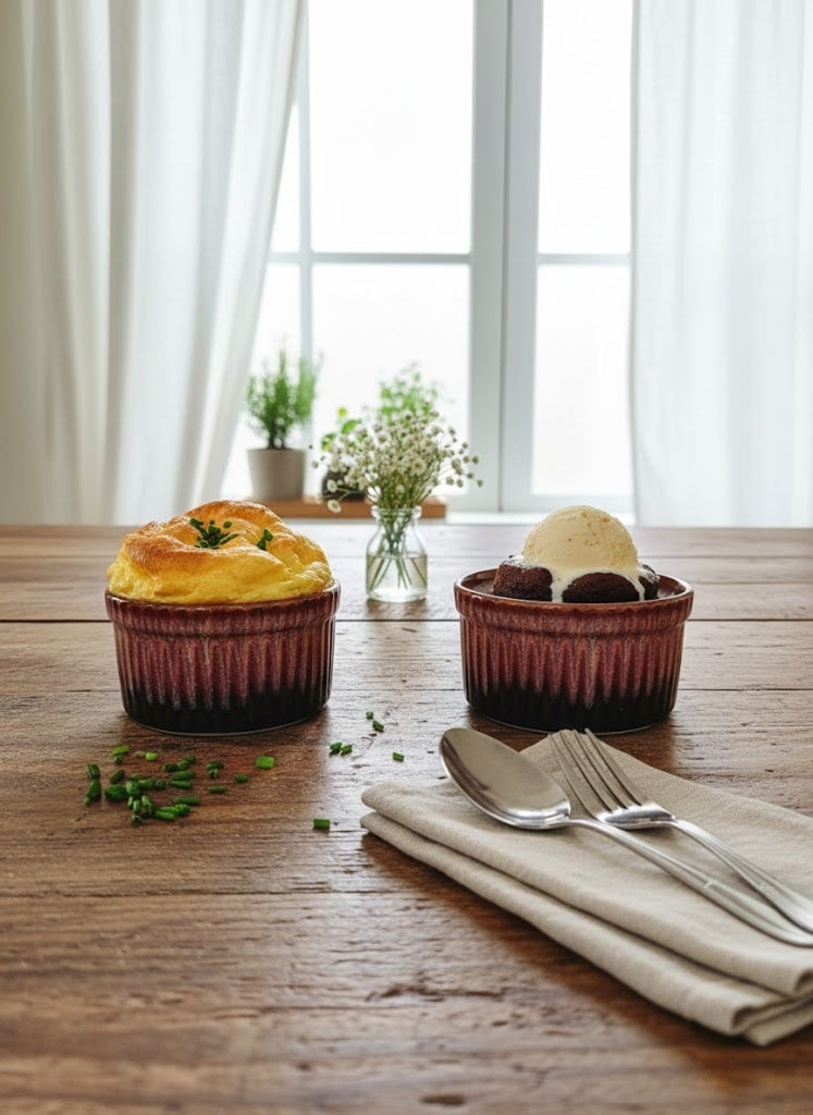 caffeine Ceramic Handmade Red studio Ramekins Bowl(Set of 2)