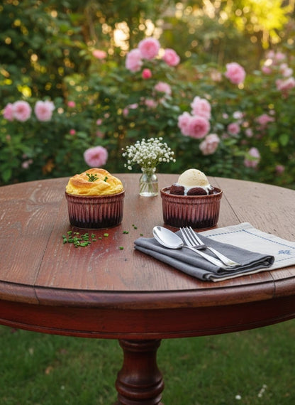 caffeine Ceramic Handmade Red studio Ramekins Bowl(Set of 2)