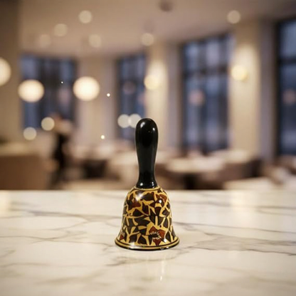 caffeine Ceramic Stoneware Handmade Brown Sehra Dinner Bell (Set of 1)