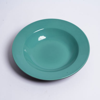 Caffeine Ceramic Handmade Blue 9 inches Soup Plate/Pasta Plate/Maggie Plate/Macaroni Plate (Set of 6) - Caffeine Premium Stoneware