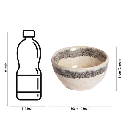 Caffeine Ceramic Handmade Cream Patta katori Bowl (Set of 6) - Caffeine Premium Stoneware