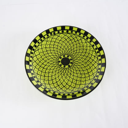 Caffeine Ceramic Handmade Stoneware Green Flora Pattern Quarter plate 7”(Set of 2 Dishwasher & Microwave safe) - Caffeine Premium Stoneware