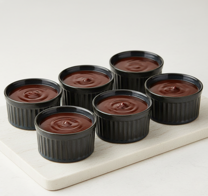 Caffeine Premium Premium Ceramic Handmade Black Glossy Metallic Ramekins Bowls (Set of 6)