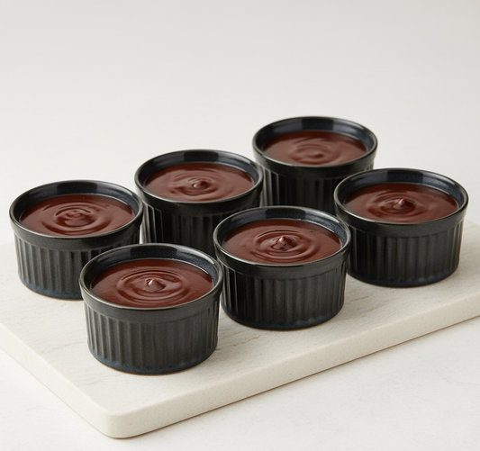 Caffeine Premium Premium Ceramic Handmade Black Glossy Metallic Ramekins Bowls (Set of 6)