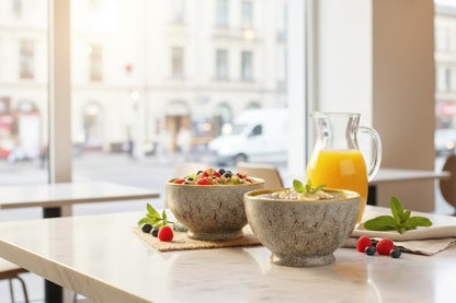 Caffeine Ceramic Handmade White Crackle Nut Serving Bowl (Set of 2)